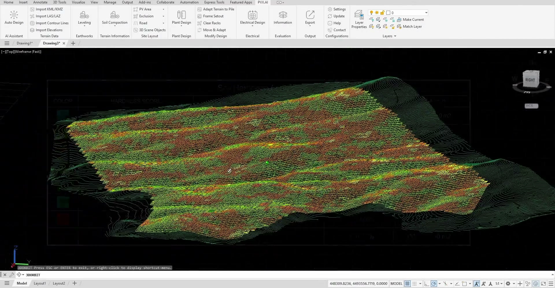 Soil hardness map across the site